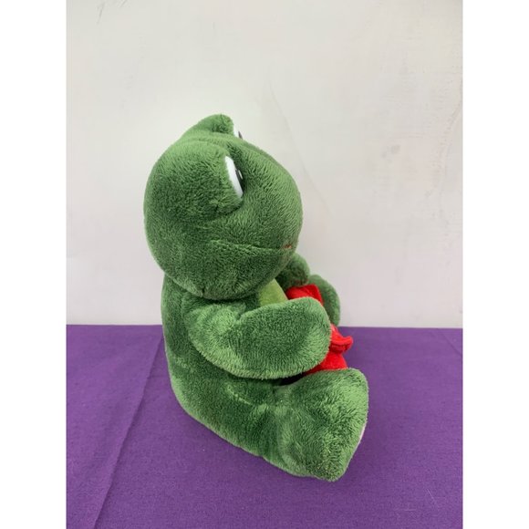 Russ 7 Inch Frog Just For You Envelope Gift Pouch Red Flowers Plastic Eyes Pink - Picture 4 of 11